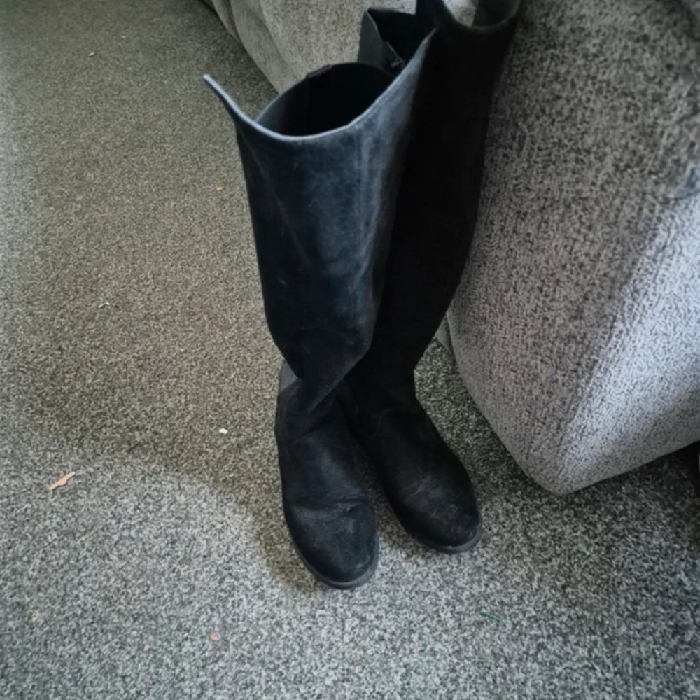 Boohoo Midnight Black Over the Knee Boots
